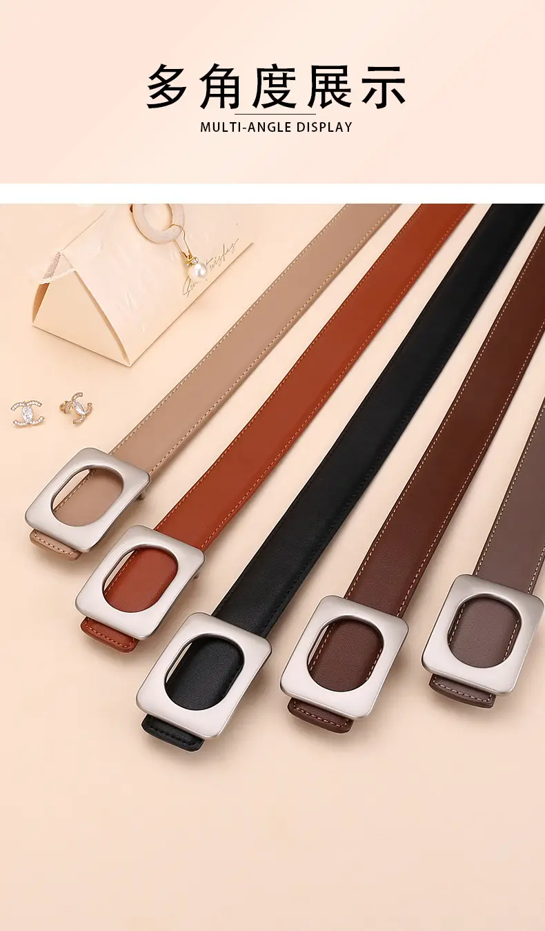 Women's Leather Belt Matte Brown 3.0cm — feature 12