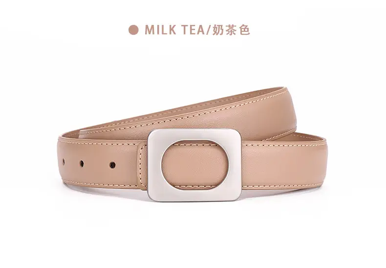 Women's Leather Belt Matte Brown 3.0cm — feature 21