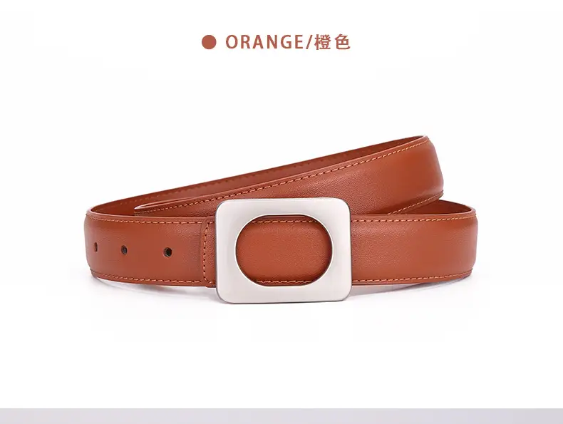 Women's Leather Belt Matte Brown 3.0cm — feature 22