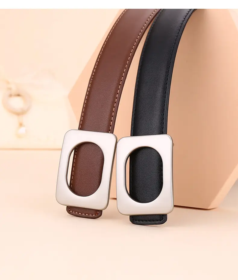 Women's Leather Belt Matte Brown 3.0cm — feature 24