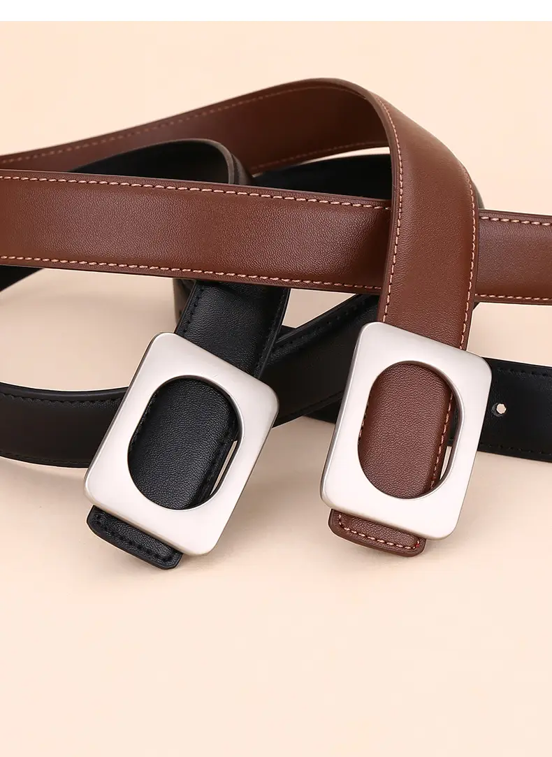 Women's Leather Belt Matte Brown 3.0cm — feature 25
