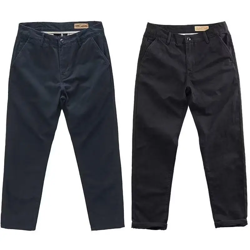 Men Business Casual Pants Dark Blue Grey Four Seasons - Image 8
