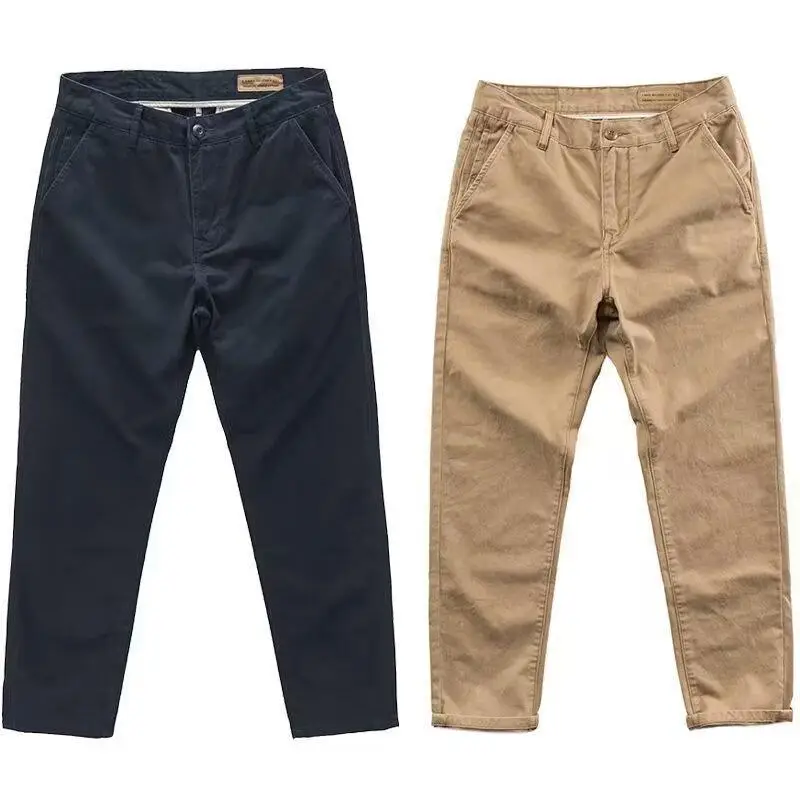 Men Business Casual Pants Dark Blue Grey Four Seasons — feature 1