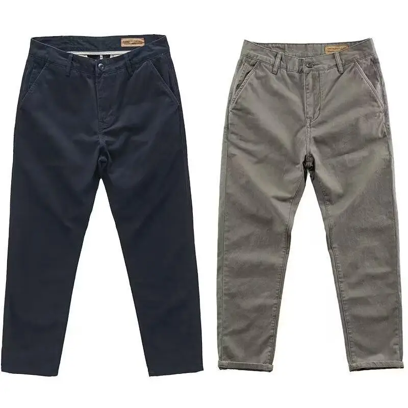 Men Business Casual Pants Dark Blue Grey Four Seasons — feature 11