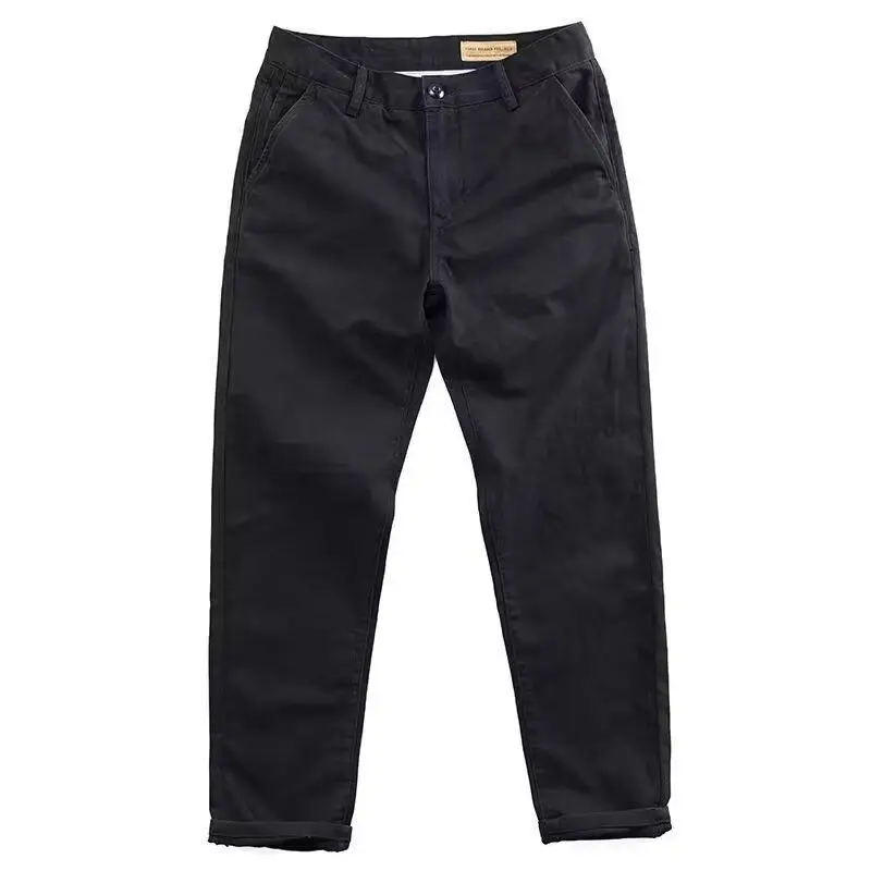 Men Business Casual Pants Dark Blue Grey Four Seasons — feature 3
