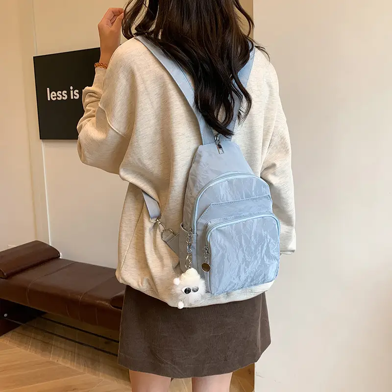 Silver Korean Style Multi-Pocket Backpack for Women - Image 13