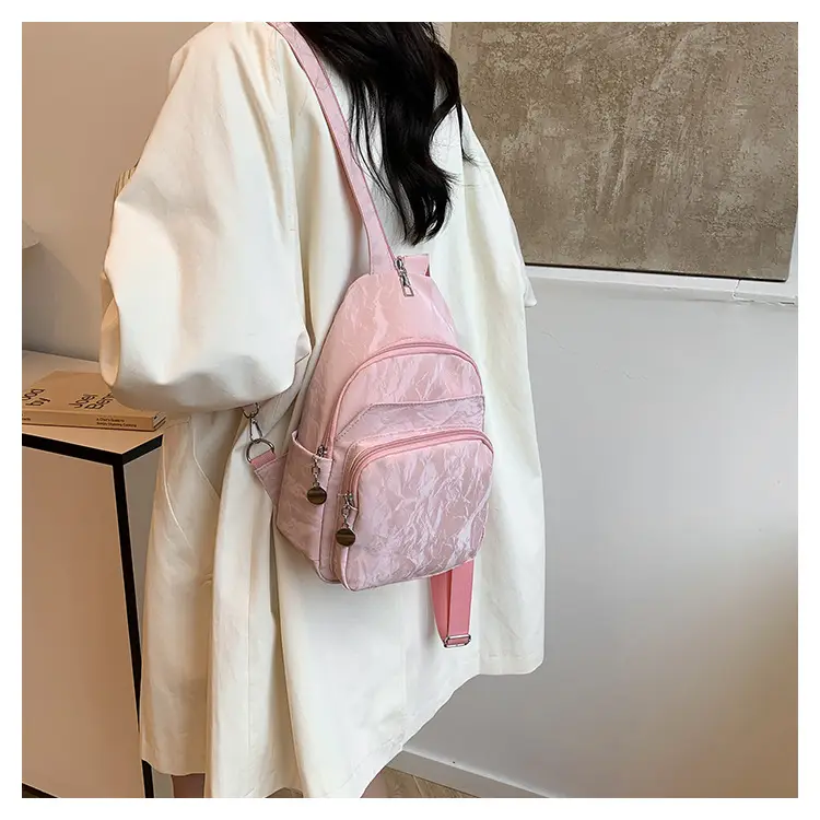 Silver Korean Style Multi-Pocket Backpack for Women — feature 11
