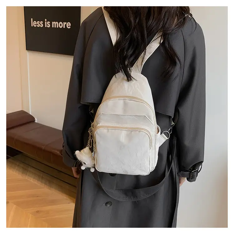 Silver Korean Style Multi-Pocket Backpack for Women — feature 16