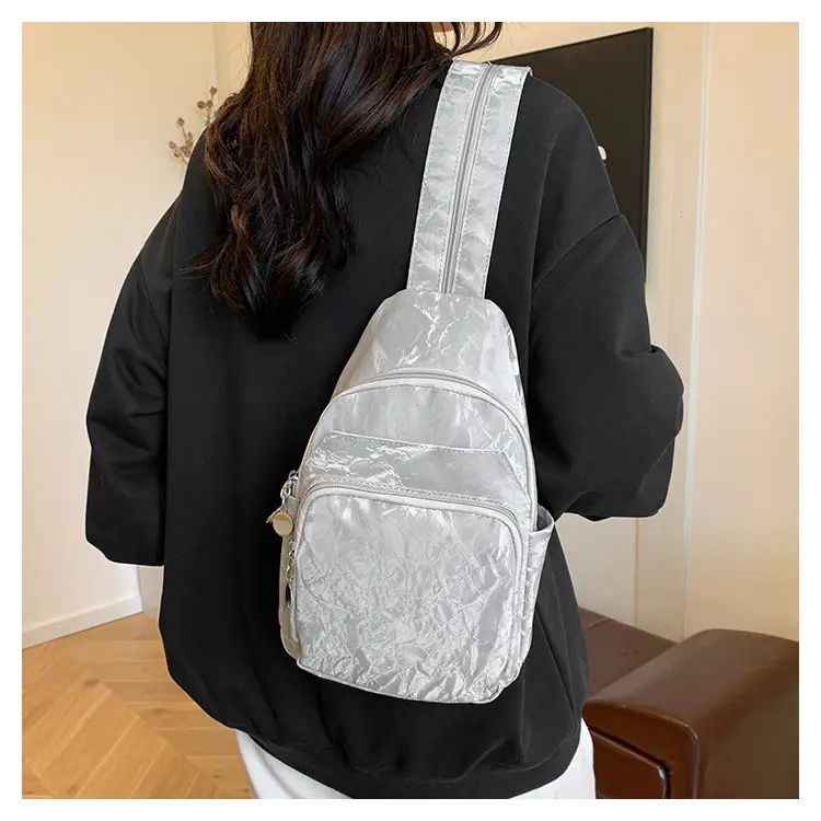 Silver Korean Style Multi-Pocket Backpack for Women — feature 19