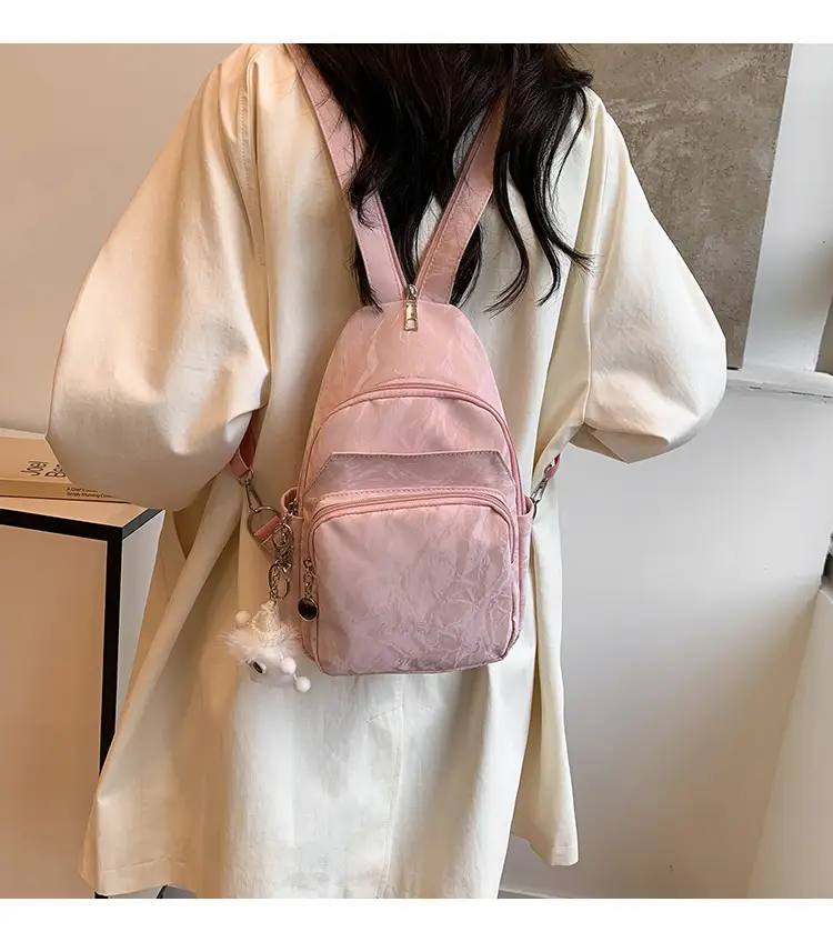 Silver Korean Style Multi-Pocket Backpack for Women — feature 2