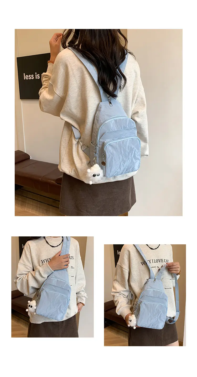 Silver Korean Style Multi-Pocket Backpack for Women — feature 20