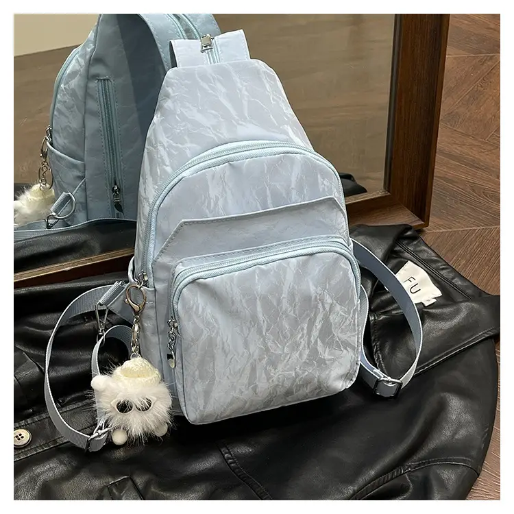 Silver Korean Style Multi-Pocket Backpack for Women — feature 26