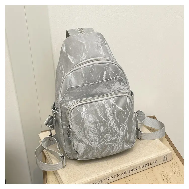 Silver Korean Style Multi-Pocket Backpack for Women — feature 33