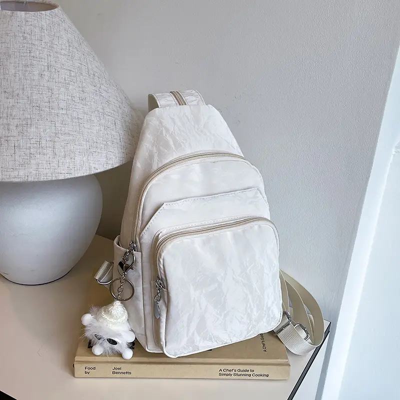 Silver Korean Style Multi-Pocket Backpack for Women - Image 2