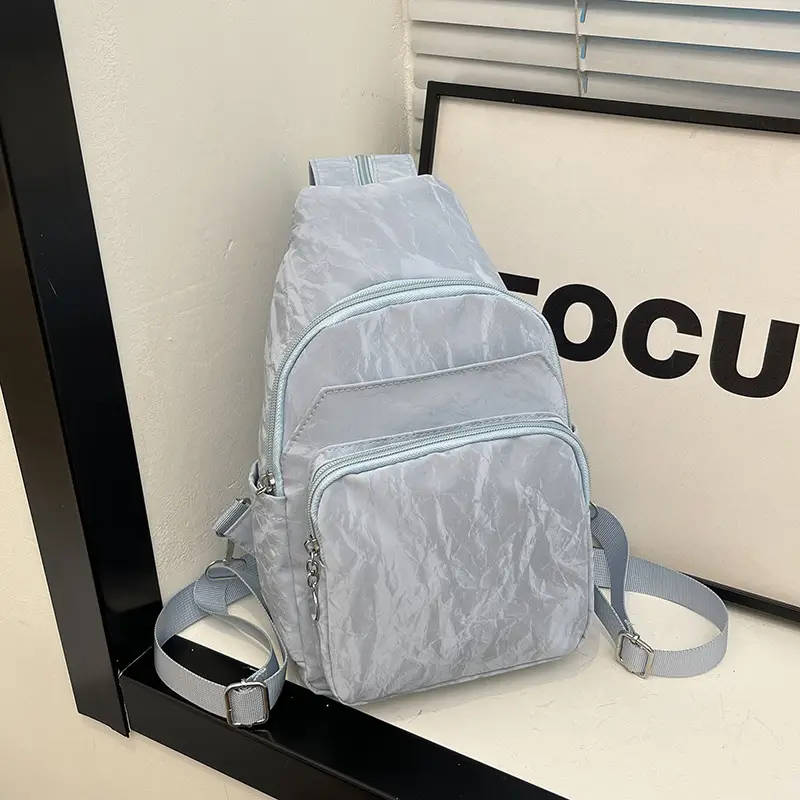 Silver Korean Style Multi-Pocket Backpack for Women - Image 9