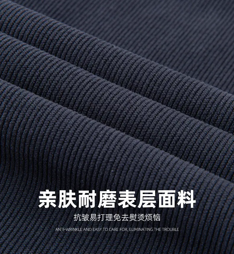 Men's Fleece Lined Casual Pants Dark Blue Winter Warm — feature 4