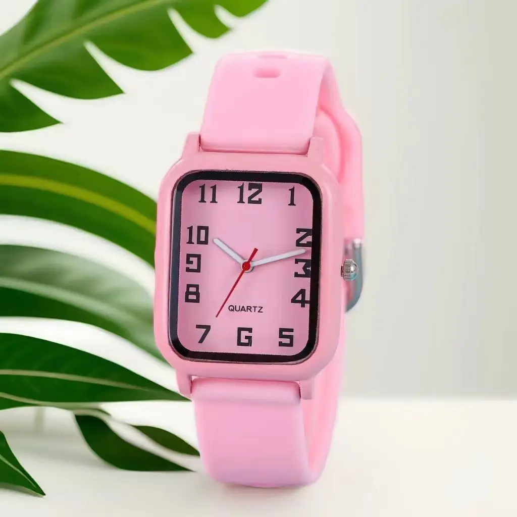 Red Rectangular Quartz Watch for Men Women - Image 5