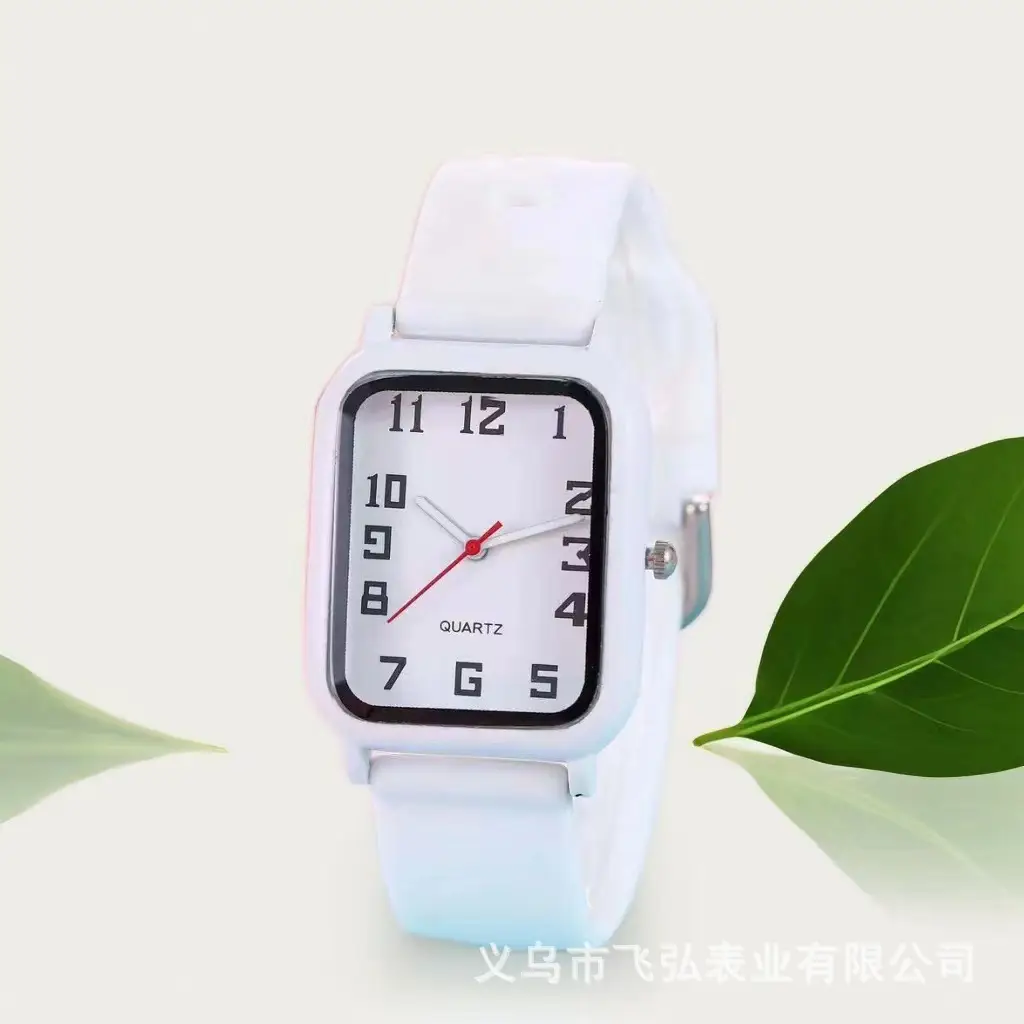 Red Rectangular Quartz Watch for Men Women - Image 3