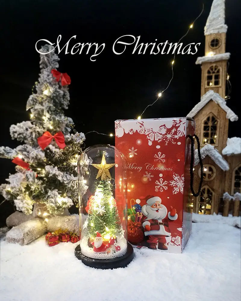 LED Christmas Tree Glass Decor with Glow Light — feature 1