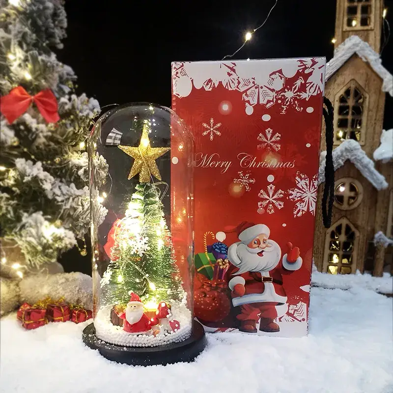 LED Christmas Tree Glass Decor with Glow Light - Image 2
