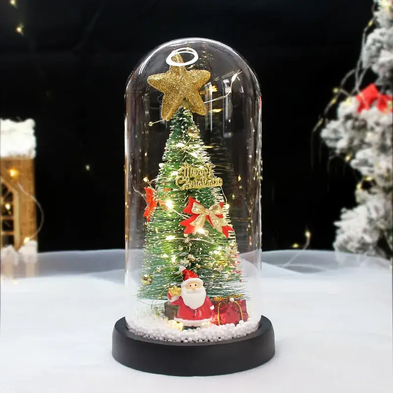 LED Christmas Tree Glass Decor with Glow Light - Image 3