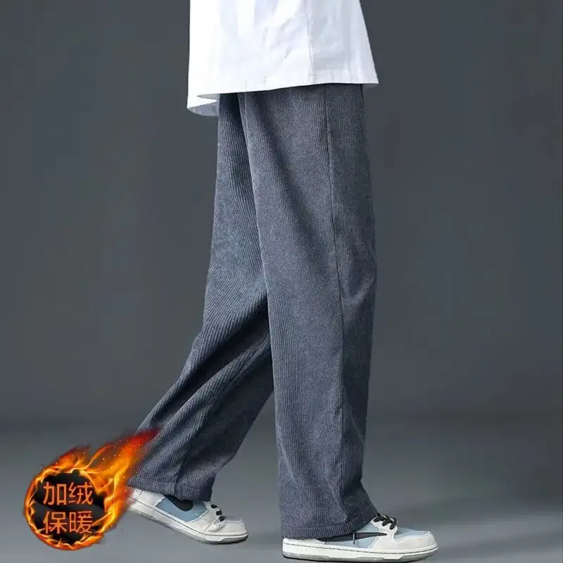 Men's Fleece Lined Wide Leg Pants Black — feature 8