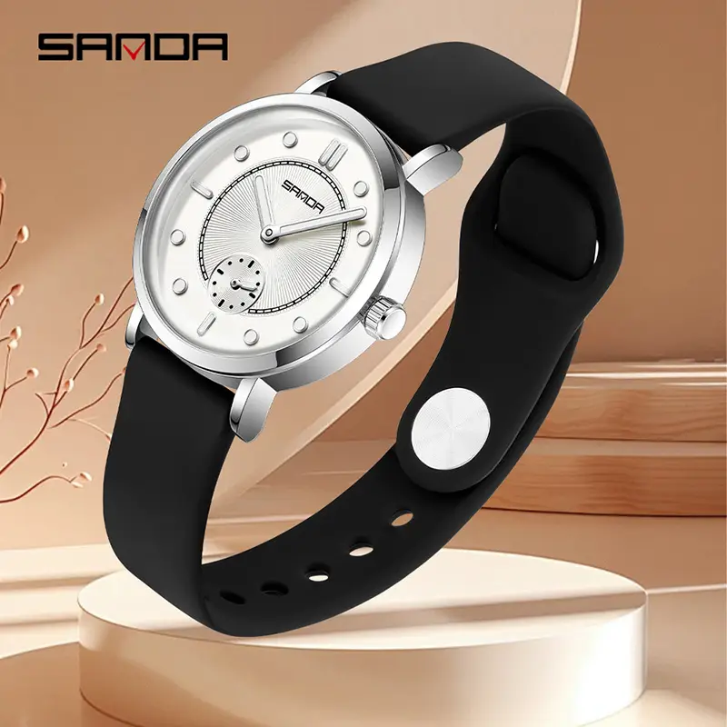 Sanda Women's Brown Leather Quartz Watch with Stopwatch - Image 13