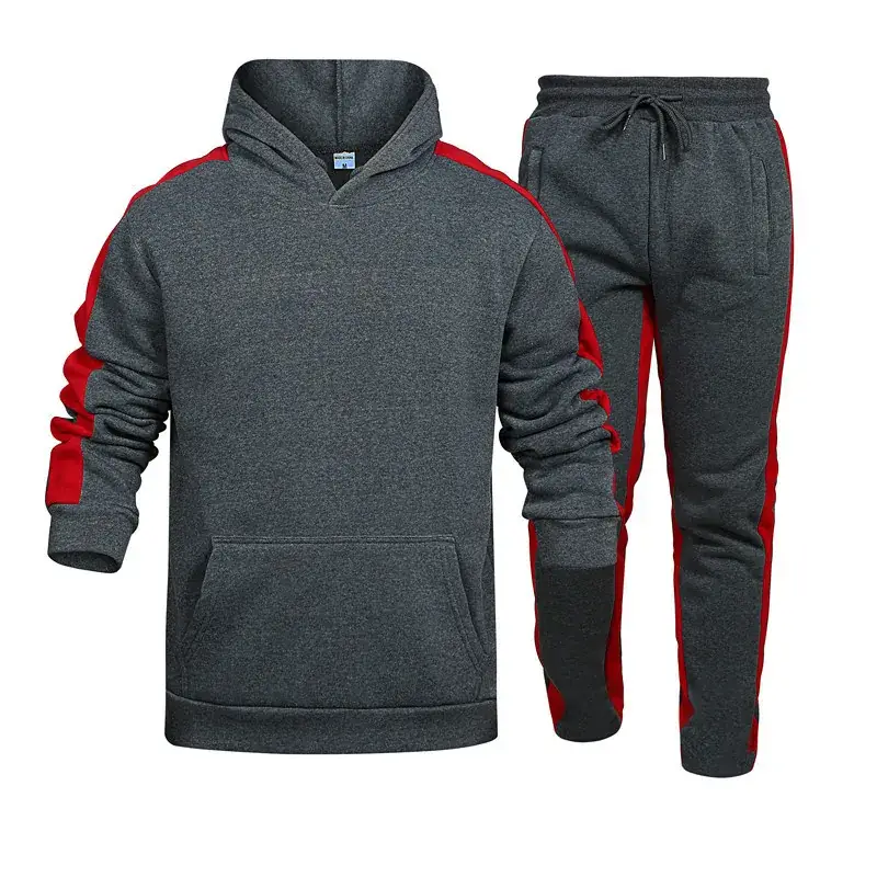 2024 men's foreign trade autumn and winter new men's suit fashion trend hooded sweater casual trousers suit - Image 4