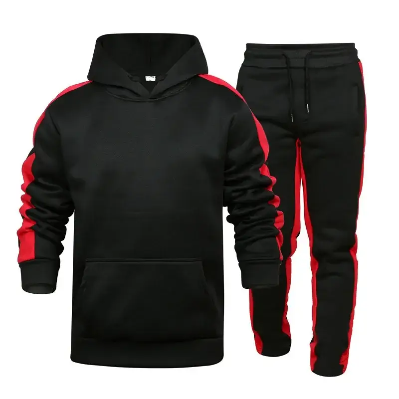 2024 men's foreign trade autumn and winter new men's suit fashion trend hooded sweater casual trousers suit — feature 3