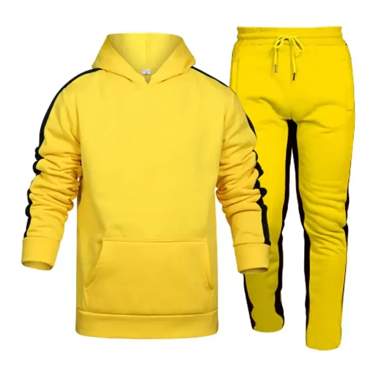 2024 men's foreign trade autumn and winter new men's suit fashion trend hooded sweater casual trousers suit — feature 5