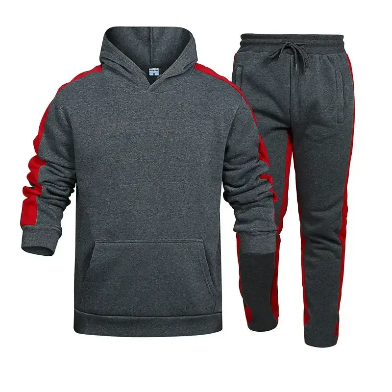 2024 men's foreign trade autumn and winter new men's suit fashion trend hooded sweater casual trousers suit — feature 7
