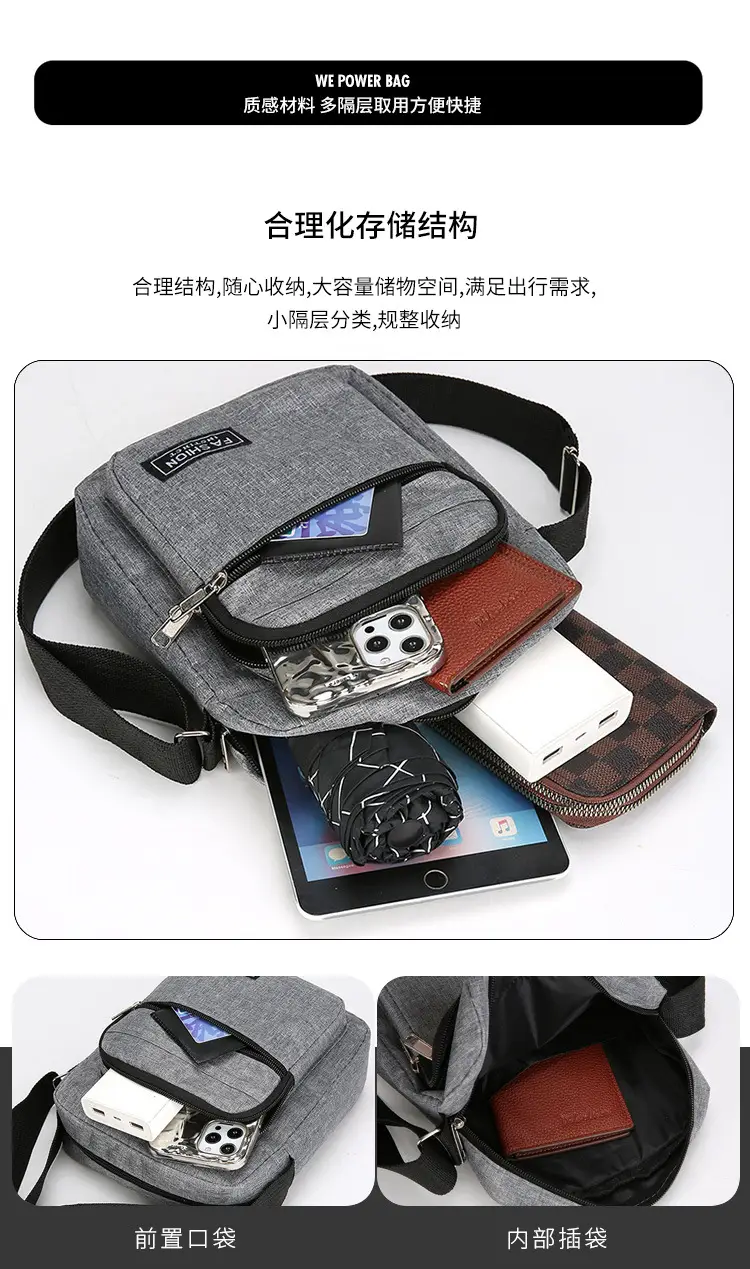 Men Blue Denim Crossbody Bag 2025 New Style — feature 10