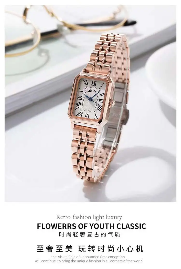 Retro Square Roman Numeral Women's Watch — feature 8