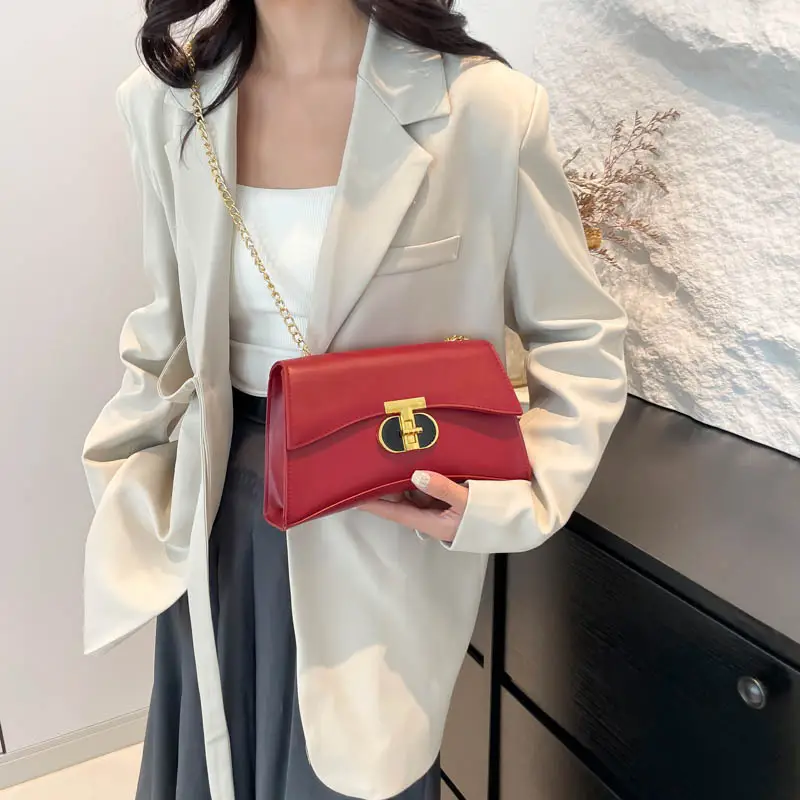Red Chain Shoulder Bag for Women 2024 - Image 9