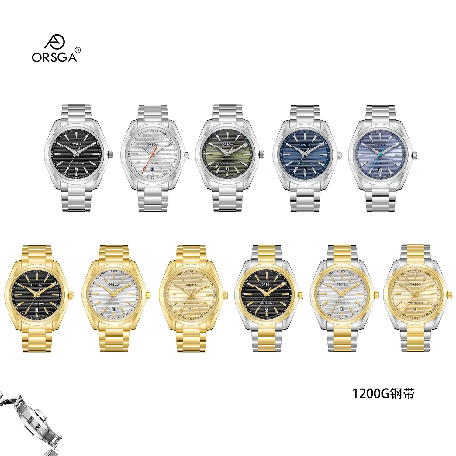 Orsga Men's Stainless Steel Calendar Watch - Image 32