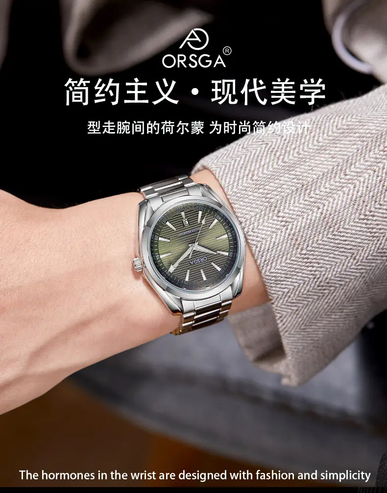 Orsga Men's Stainless Steel Calendar Watch — feature 3