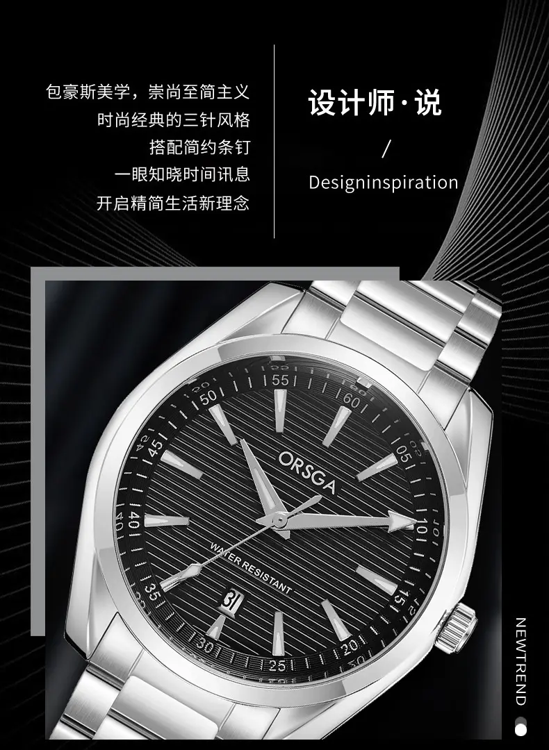 Orsga Men's Stainless Steel Calendar Watch — feature 4