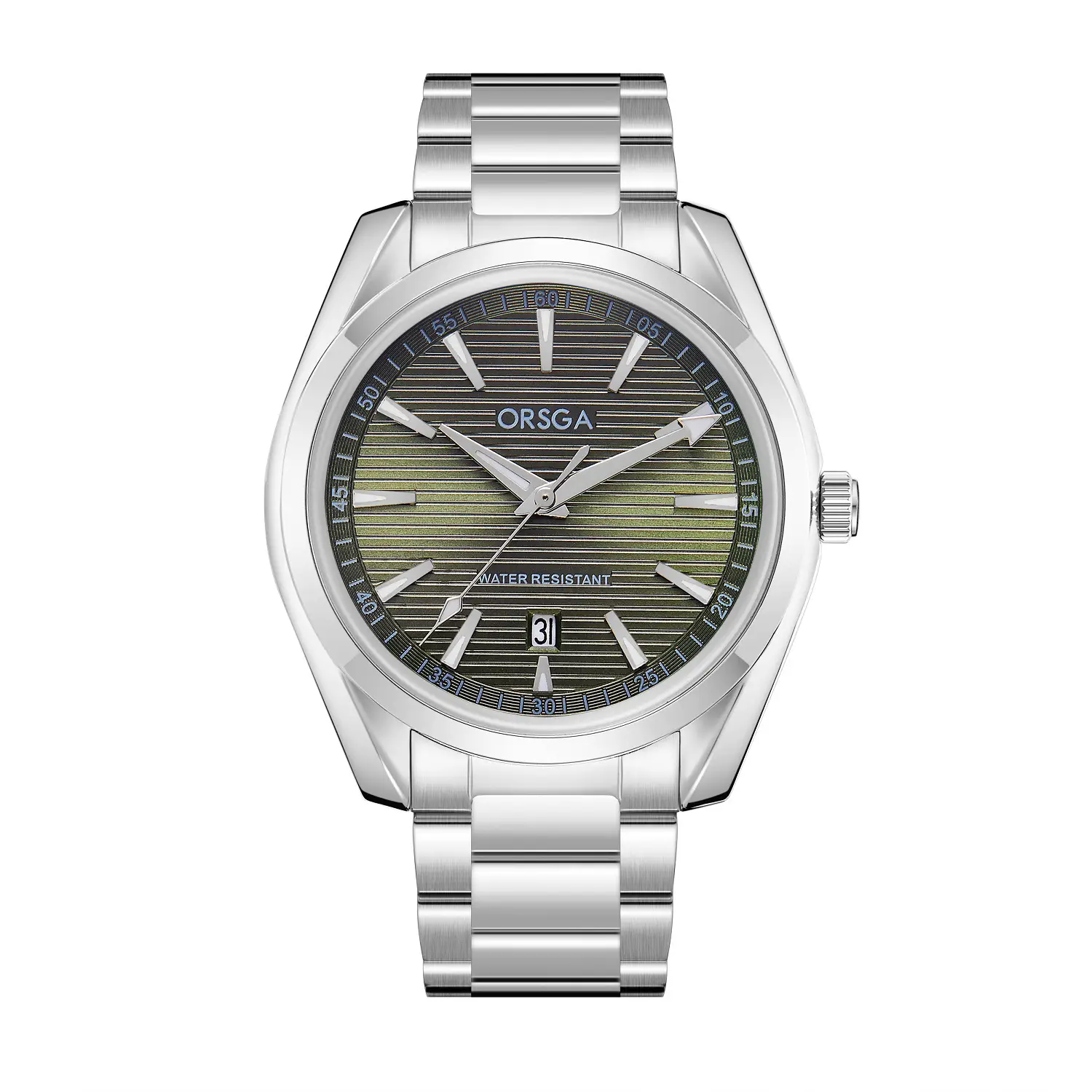 silver steel strip light green surface