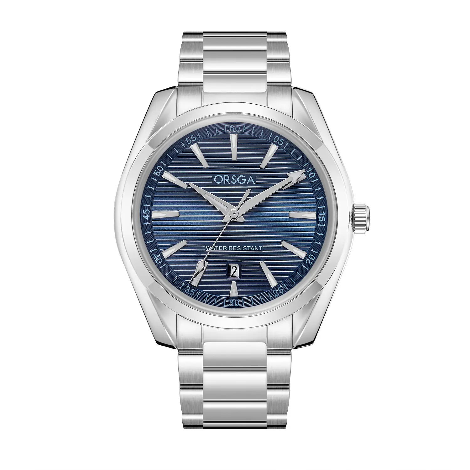 silver steel strip dark blue surface