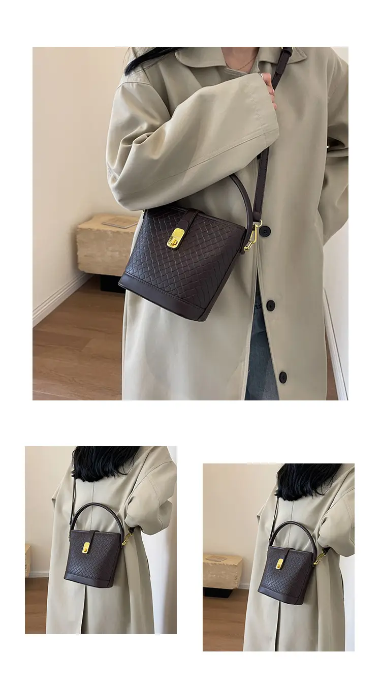 Black Quilted Crossbody Bag with Gold Clasp — feature 11