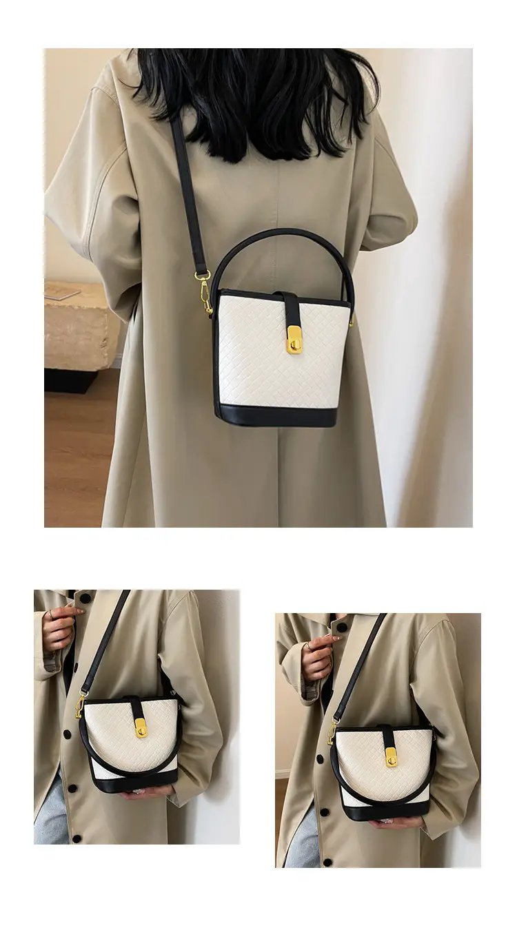 Black Quilted Crossbody Bag with Gold Clasp — feature 14