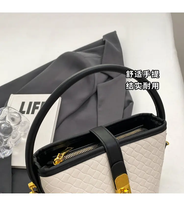 Black Quilted Crossbody Bag with Gold Clasp — feature 6