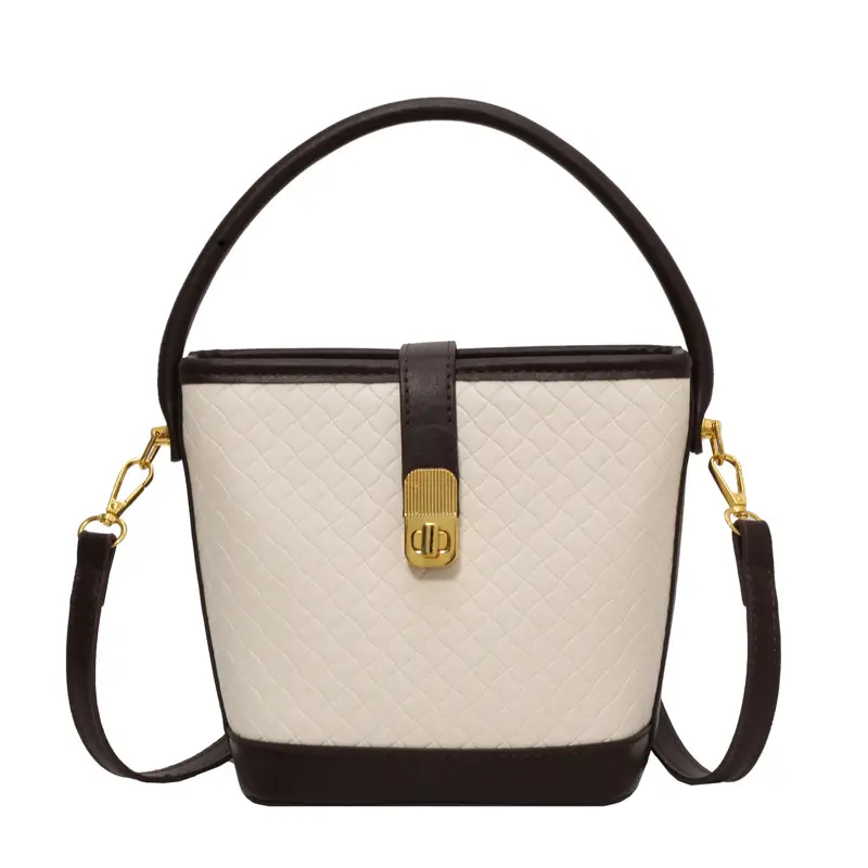 Black Quilted Crossbody Bag with Gold Clasp - Image 2