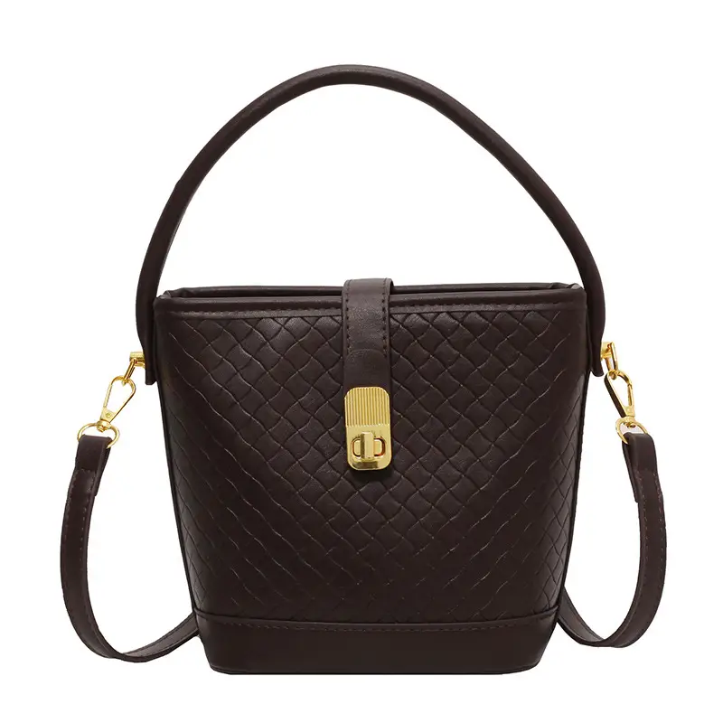 Black Quilted Crossbody Bag with Gold Clasp - Image 4