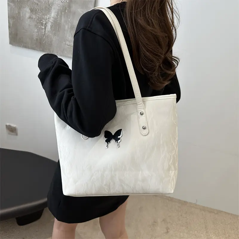 Pink Butterfly Handheld Tote Bag for Women