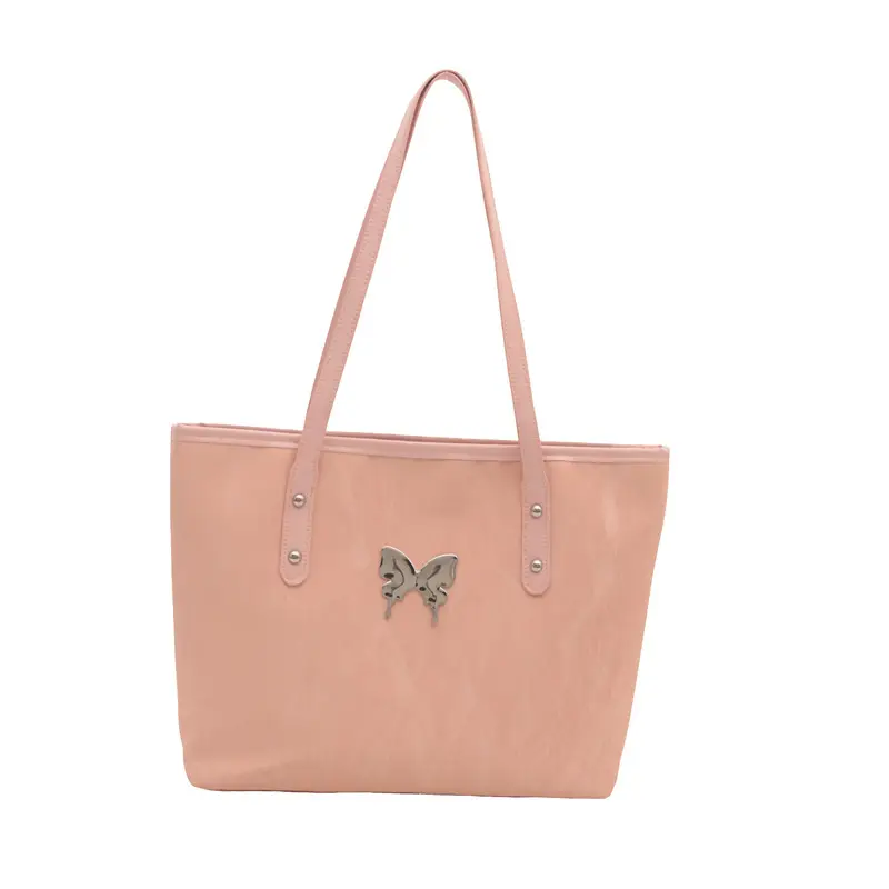 Pink Butterfly Handheld Tote Bag for Women