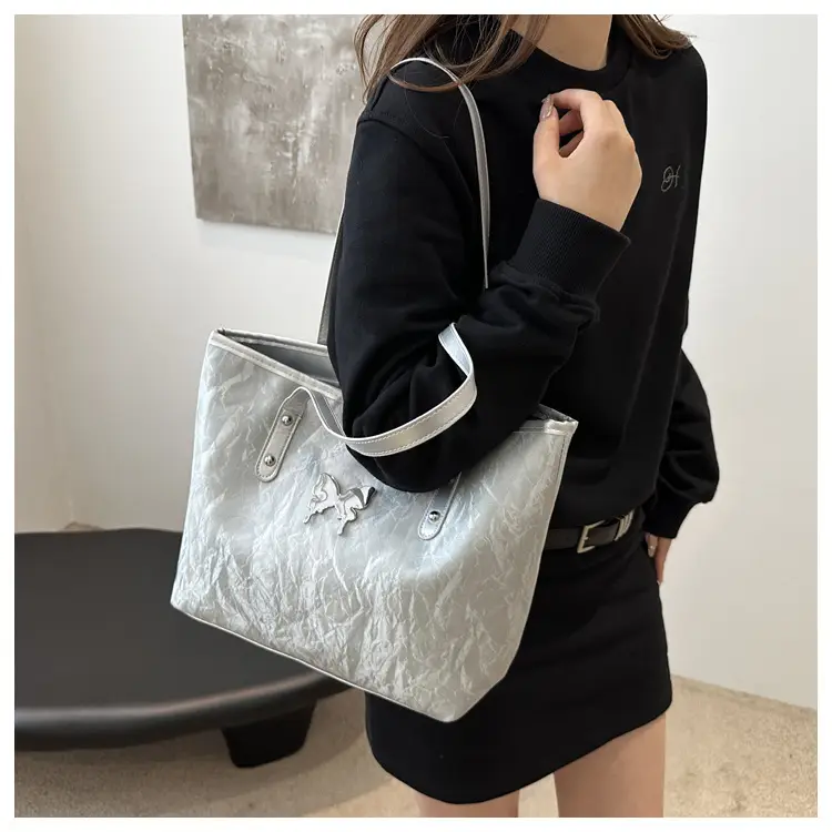 Pink Butterfly Handheld Tote Bag for Women — feature 10