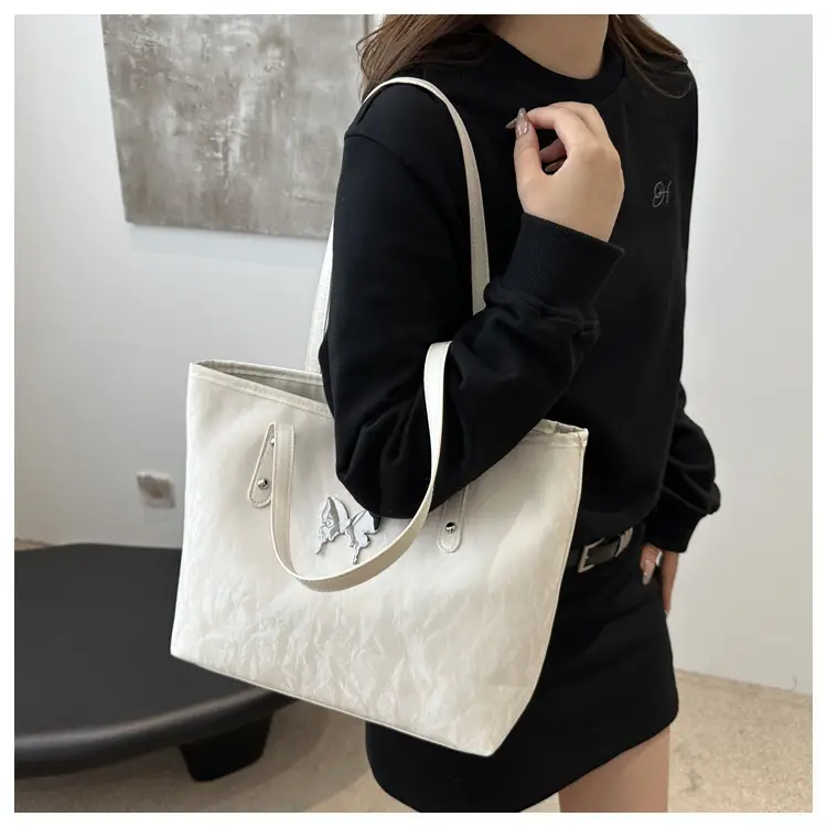 Pink Butterfly Handheld Tote Bag for Women — feature 13