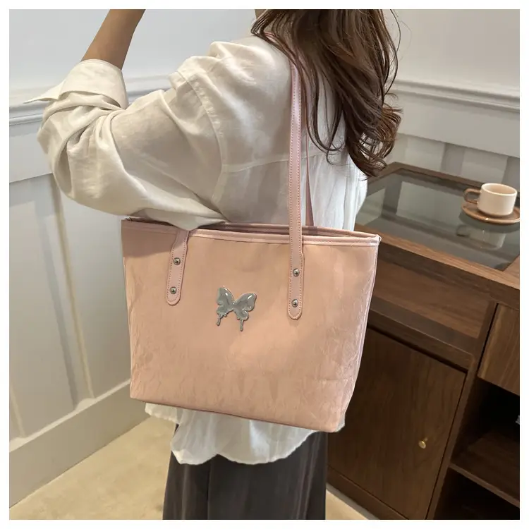 Pink Butterfly Handheld Tote Bag for Women — feature 17