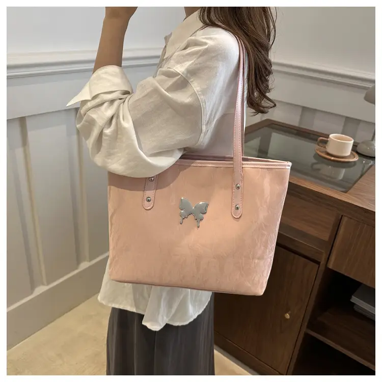 Pink Butterfly Handheld Tote Bag for Women — feature 18